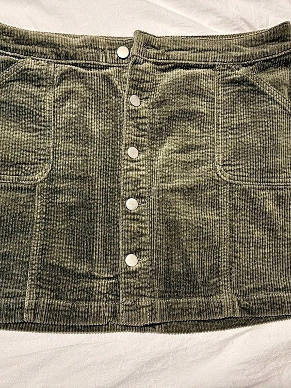 Corduroy Mini Skirt in Green Size 12